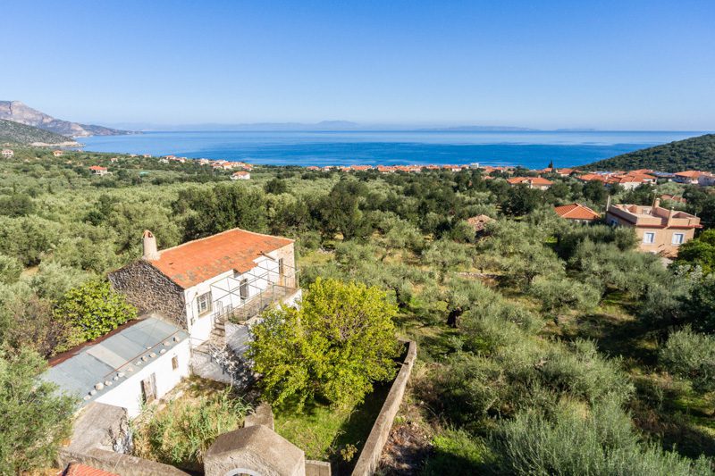 [#176] Big Stone House with Sea View and Large Plot in Poulithra, East Peloponnese - 159 000 euro